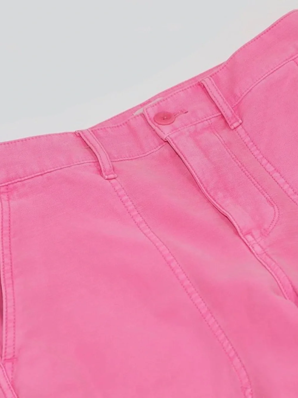 J. Crew Straight Leg High Rise Hot Pink Cotton Pant size 6 Tall